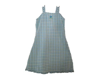 Vestido vintage Oshkosh B'Gosh talla 6x, estampado floral seersucker, etiqueta Oshkosh TRUSTS TIDE