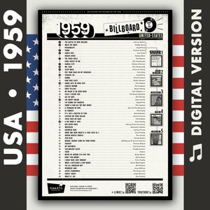 1959 • USA Billboard • The Official Top 50 Hit-Parade Poster ! (Digital Version)