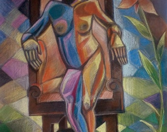 Tahitian Woman - Art Original - Pastel sur papier