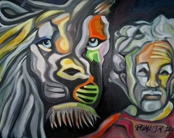 León y Alberto, nueva versión - Bellas Artes Originales - Óleo sobre lienzo