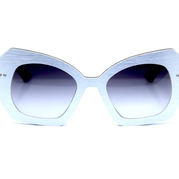 Wooden Sunglasses, Aluminum Sunglasses, Custom Wood Glasses, Cat Eye style, Unique for her, Girlfriend, Mother, Anniversary, Handmade gift