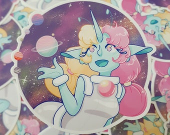 Alien Space Girl Pannacotta Sticker