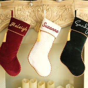 Personalized Velvet Christmas Stockings,Customized Embroidered Christmas Stockings,2025 Holiday Decorations,Christmas Gifts,Family Stockings