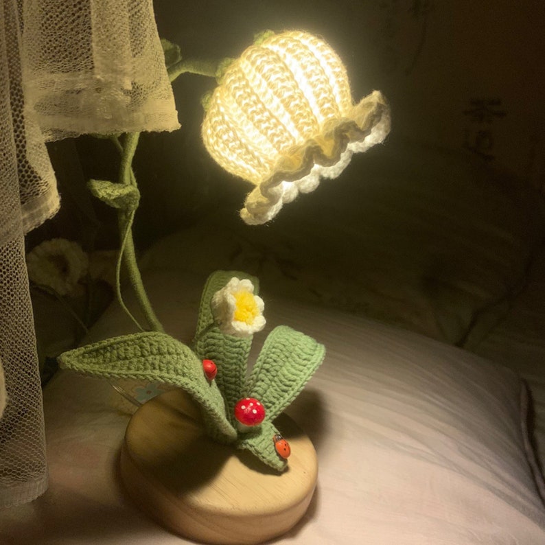 Crochet Flower Lamp Lily Desk Lamp Crochet Lily of the Etsy
