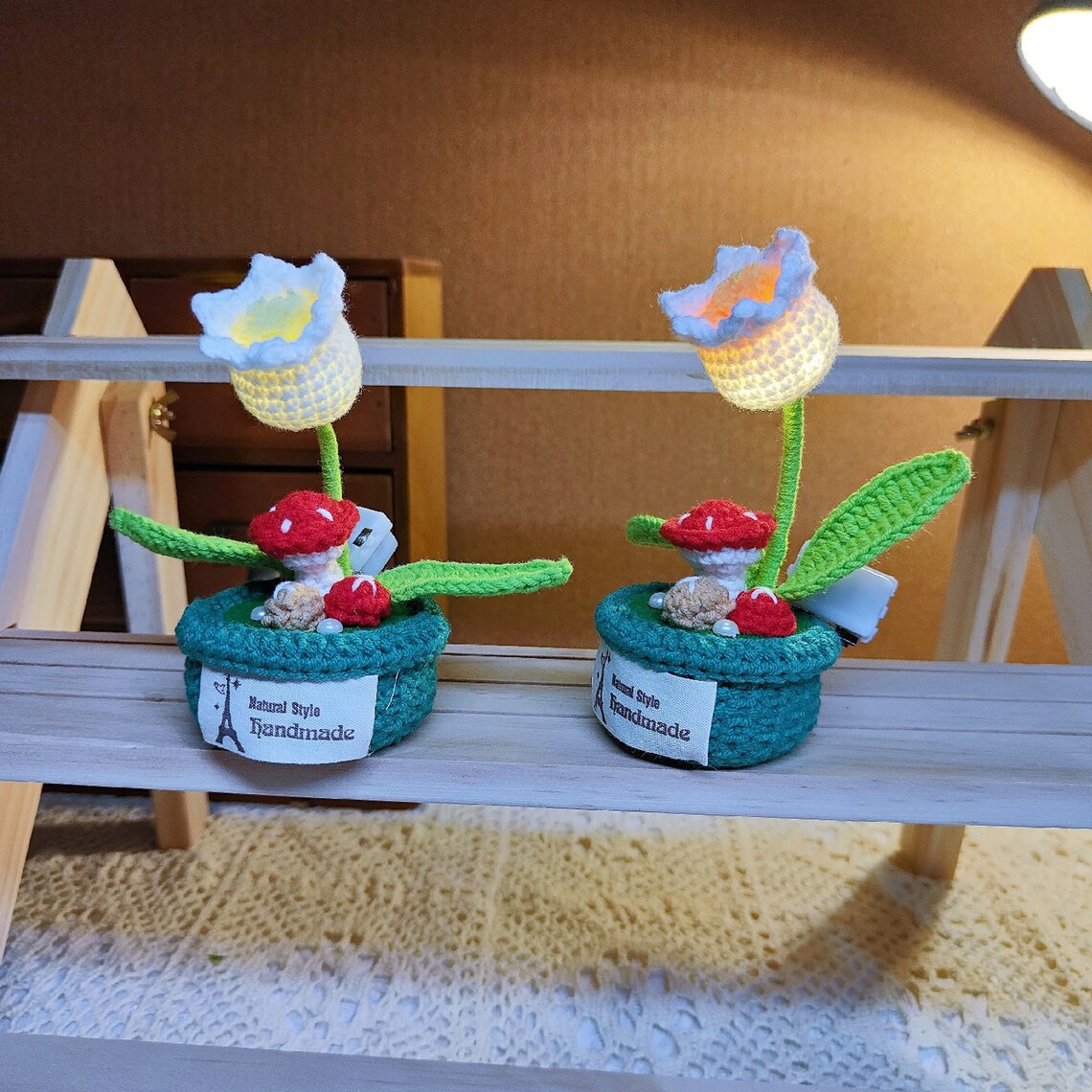 Crochet Mushroom Lamp Crochet Flower Lamp Crochet Lily of Etsy