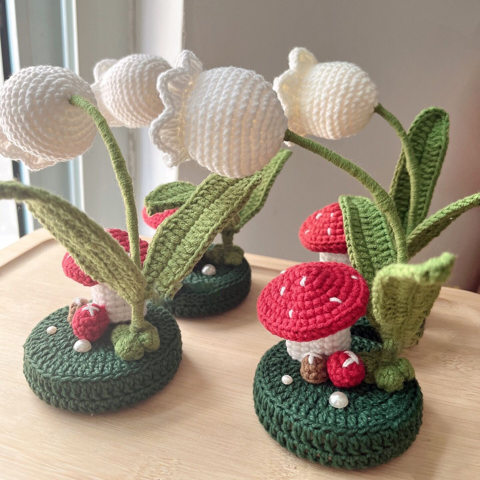 Crochet Flower Lamp Crochet Mushroom Lights Lily of the Etsy