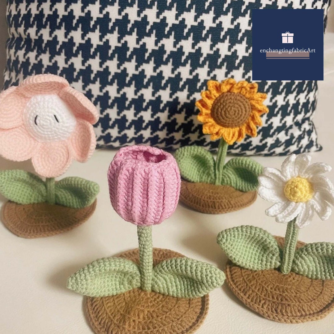 Phone Holder - (with crocheted lemons)