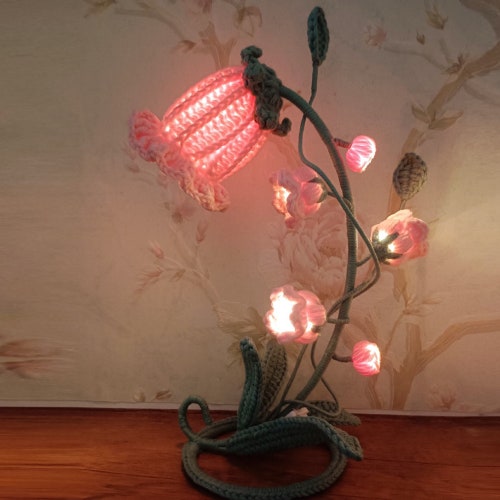 Crochet Flower Lamp Crochet Mushroom Lights Lily of the Etsy