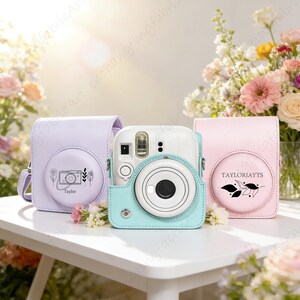Personalized Instax Mini 13 Camera Case, Leather Protective Camera Bag, Solid Color Camera Sleeve, Gift for Her,Cute Camera Case Giftc