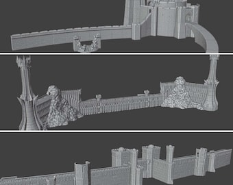 ALL 3 Fantasy STL Wargaming Fortress Sets 28mm