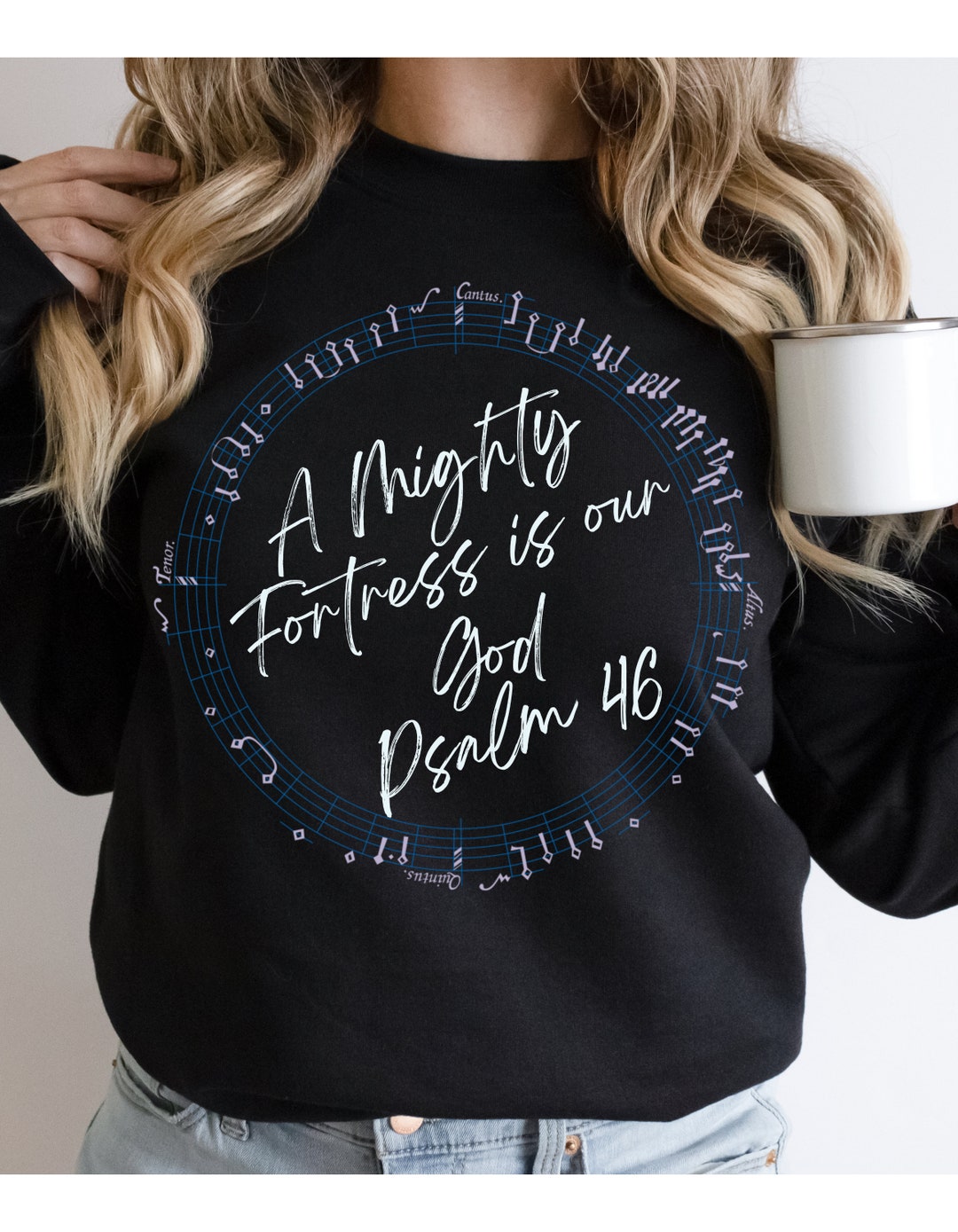 A Mighty Fortress is our God Hymn Sweatshirt | Singing Psalm 46 | Psalms Hymns and Spiritual Songs | Christian gifts| Music Sweatshirt