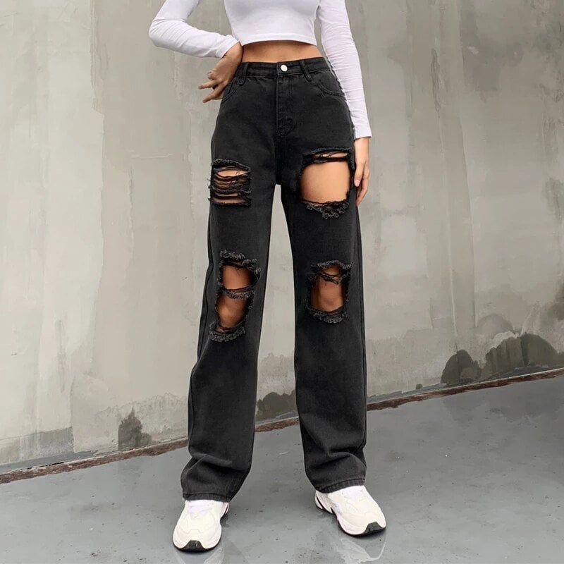 loose casual ripped jeans
