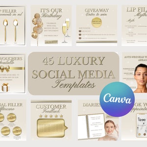 Aesthetics Practitioner 45 Gold Luxury Social Media Templates
