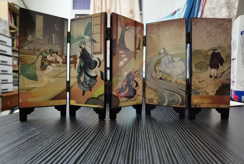 Genshin Impact's Irodori Festival Folding Screen - Venti, Kazuha, Xingqiu, Kamisato Ayaka, Scaramouche - Inazuma