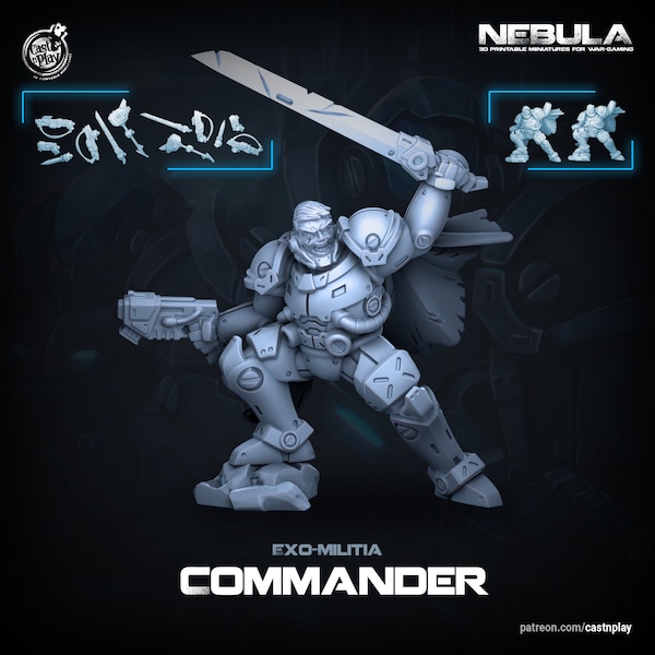 Cast'n play – Nebula / Exo militia - figurine résine – Exo Commander