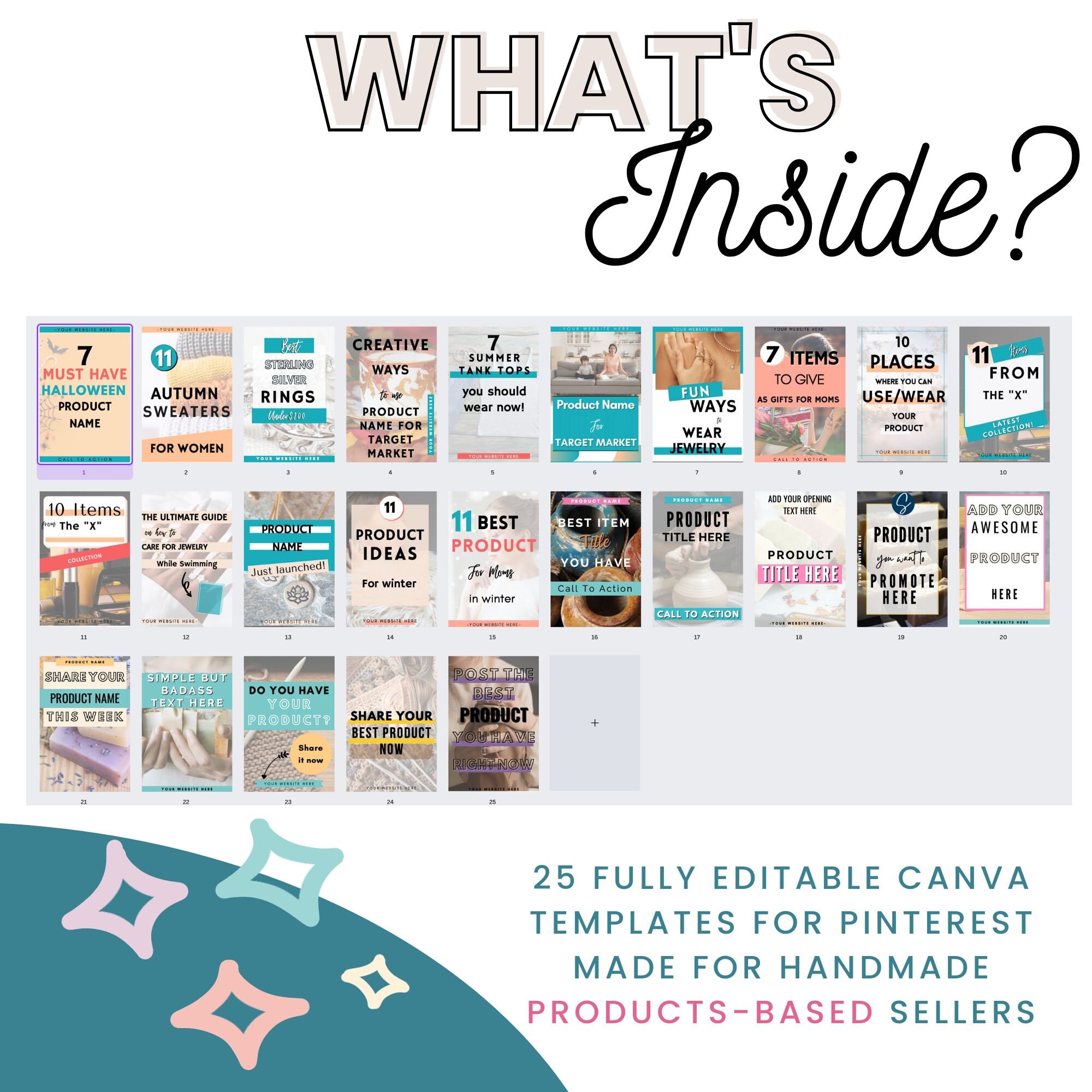 25 Pinterest Templates - Canva Templates - Products Based - Social ...