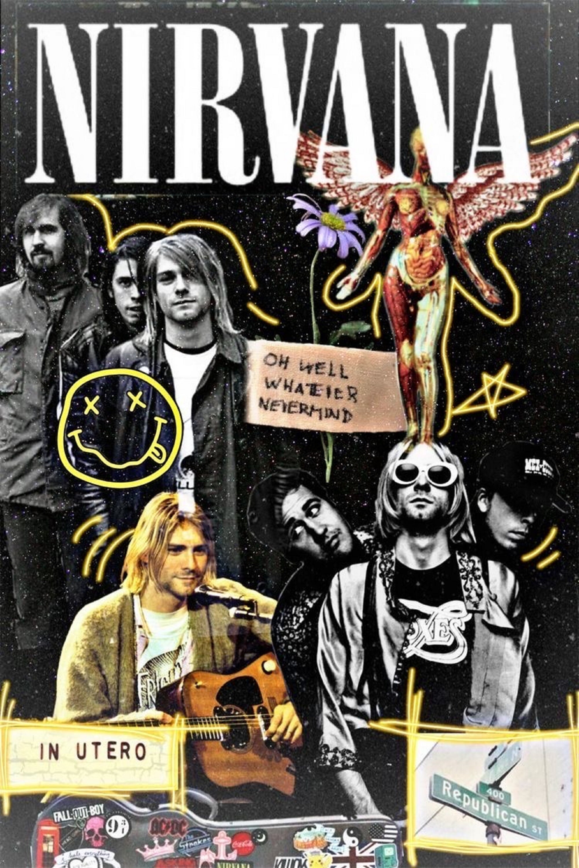 Nirvana Poster Nirvana Grunge Poster Rock Poster Rock Etsy