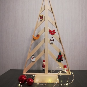 Wooden Christmas tree, fir tree, Christmas tree, Christmas decoration, Advent decoration, 59 cm high.