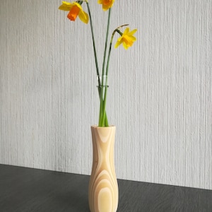 Reagenzglas Vasenhalter aus Holz, Blumenholzvasen mit Reagenzglas, Schreibtischdekoration