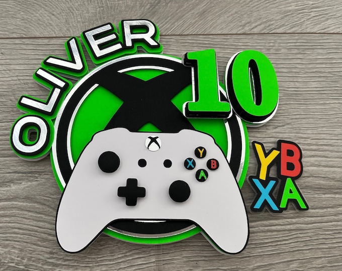Xbox Topper Personalised Xbox Cake Topper | Gamer Cake Topper | Gaming Console Cake ...