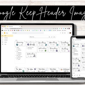 Puede incluir: Una captura de pantalla de la aplicación de toma de notas Google Keep en una computadora portátil y un teléfono. Las notas están organizadas en categorías como "Lista de la compra", "Cosas varias", "Domingo que hacer", "Lunes que hacer", "Martes que hacer", "Miércoles que hacer", "Jueves que hacer", "Viernes que hacer", "Sábado que hacer" y "Que hacer hoy". Cada categoría tiene un encabezado colorido con un diseño de planta suculenta.