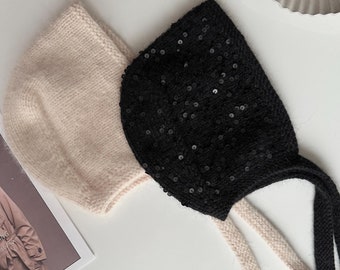 Angora Bonnet For Women Fluffy Hat Women's Beanie Warm Hat Damen Mütze