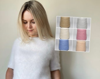 Suéter de angorá elegante, moderno e felpudo, ideal para o inverno. Perfeito para mulheres.