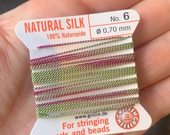 GRIFFIN GRIFFIN Hand Dyed Silk Cord: Watermelon Beading Thread