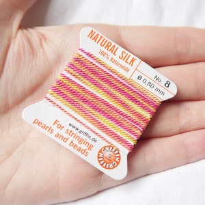 GRIFFIN Silk Cord in SUNSET Griffin silk, griffin silk cord, rainbow thread, silk cord, silk beading thread, silk thread, Jewellery making