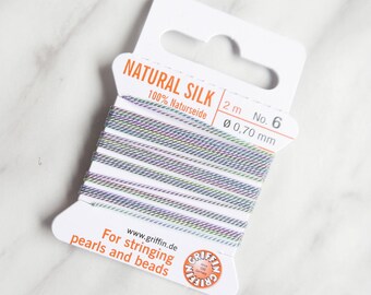 GRIFFIN Hand Dyed Lavender Silk Beading Thread - Griffin Brand - 2 Meters