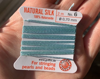 GRIFFIN Griffin Silk thread in Baby Blue, Hand-Dyed Beading Thread