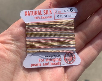 GRIFFIN GRIFFIN Hand Dyed Silk Beading Thread: Fall Rainbow