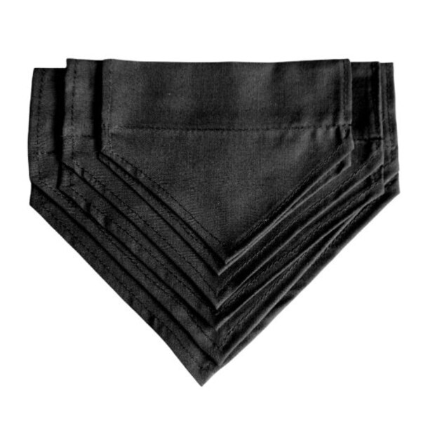 6 x Perro en blanco BANDANAS Negro Poli Algodón Personalización Artesanías Impresión Bordado Sublimación Vinilo Pequeño Mediano Grande Diapositiva Sobre Estilo BA6