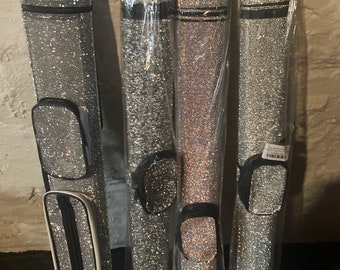 Custom Rhinestone Pool Billiard cue case 1x1 be the center of attention at the pool hall. 4 available ready to ship out to you.