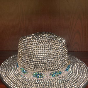 Silver Rhinestone Adjustable Fedora/cowboy Hat - Etsy display picture 2