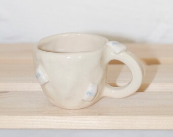 ESPRESSO MUG - MILK 80-90ml beige blue cup mug clay handmade piece aesthetic pinterest gift small business