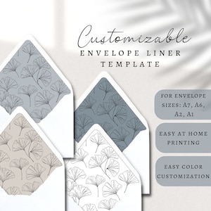 Envelope Liner Template, Printable Envelope Liner, Editable Envelope Liner Template, Black and White Envelope Liner Template, A7 A6 A2 A1