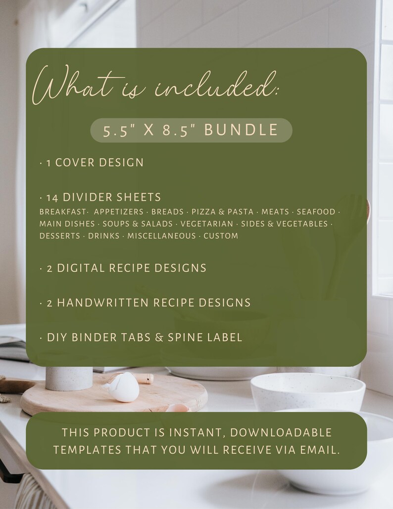 Cookbook Template, EXPANDED SET, Recipe Template, Recipe Book Template