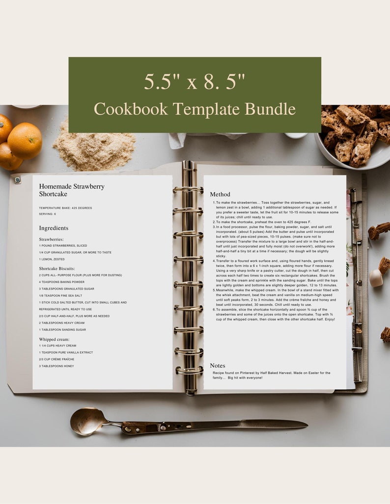 Cookbook Template, EXPANDED SET, Recipe Template, Recipe Book Template