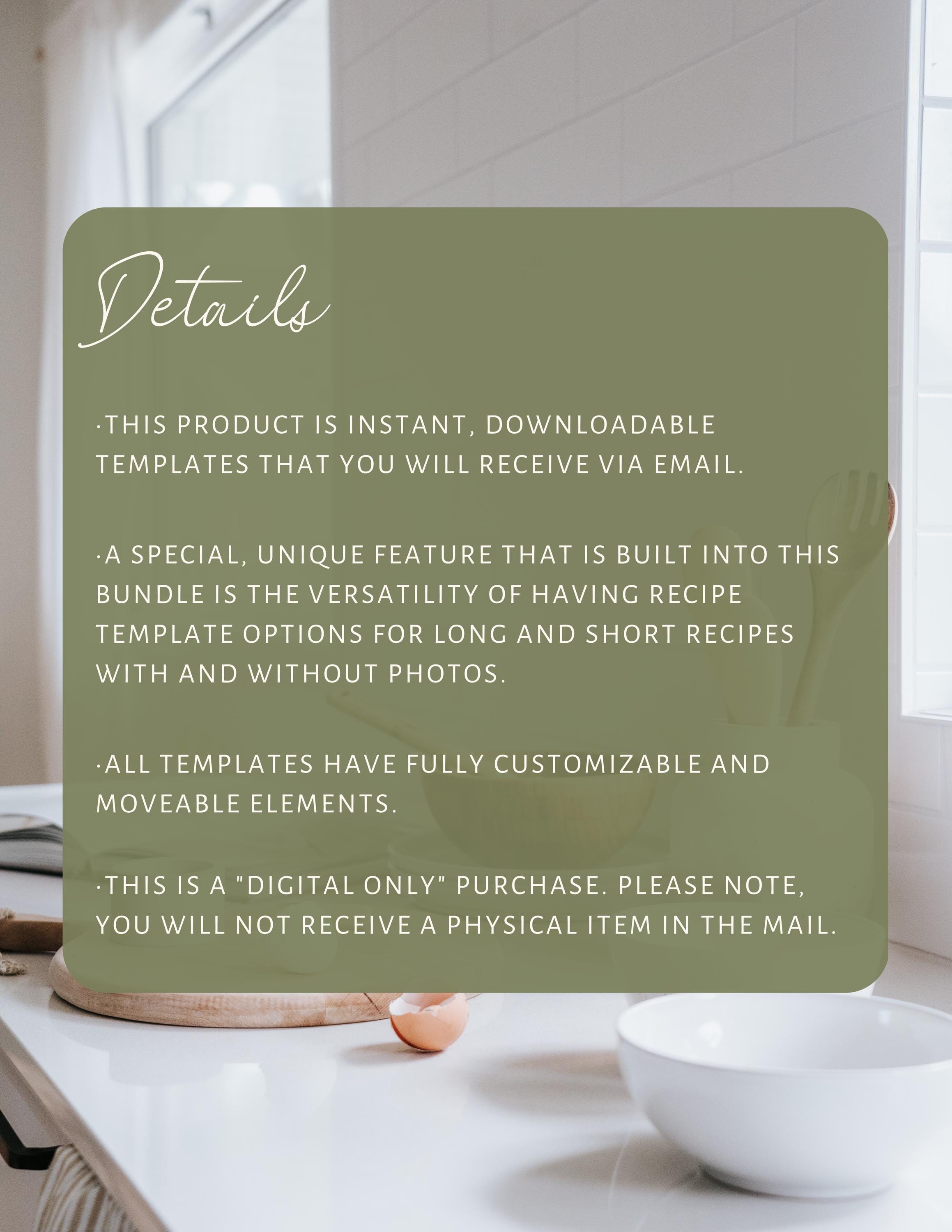 Cookbook Template With Photos, EXPANDED SET, Recipe Template, Recipe ...