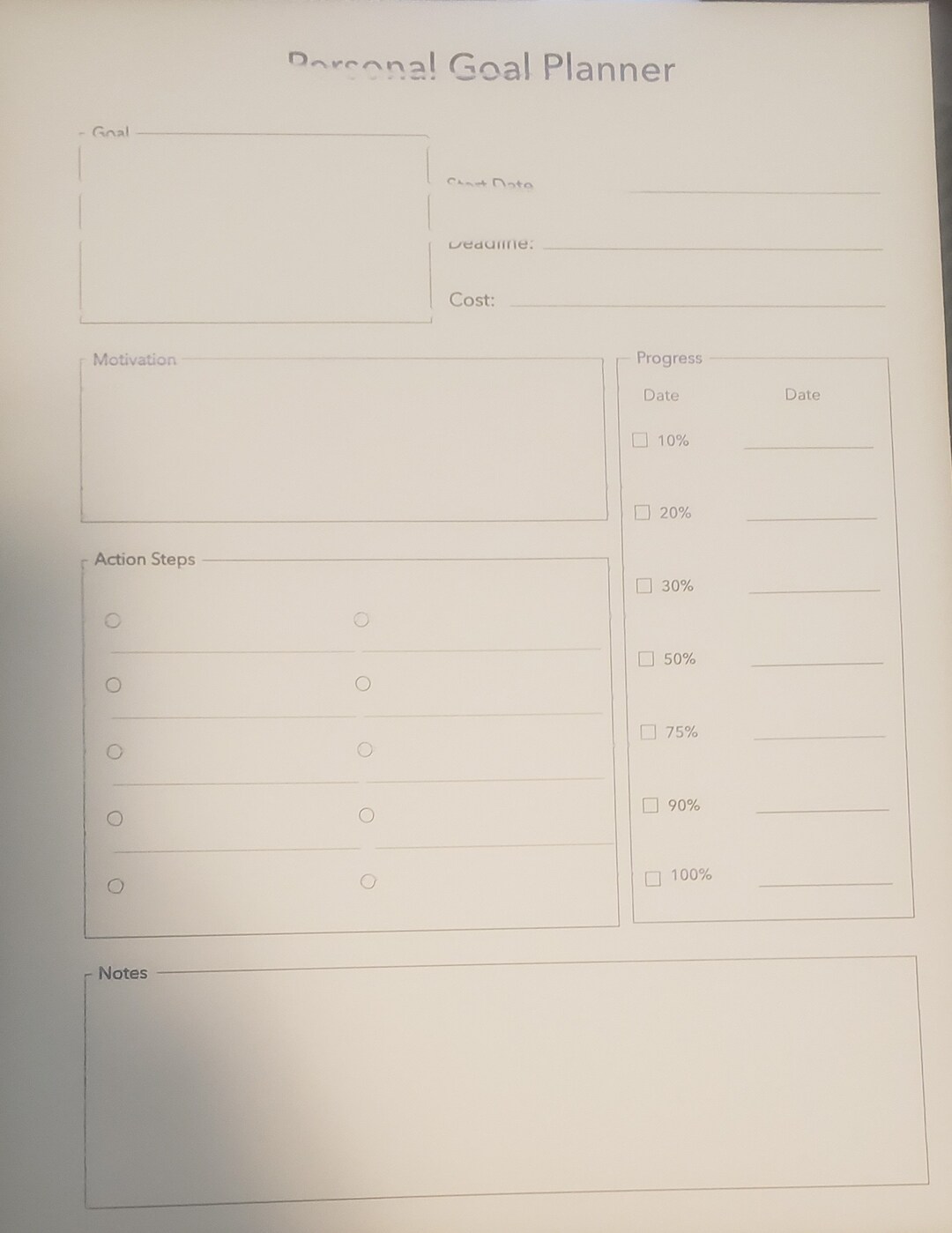 Personal Goal Planner Template Etsy Personal Goal Planner Template Etsy