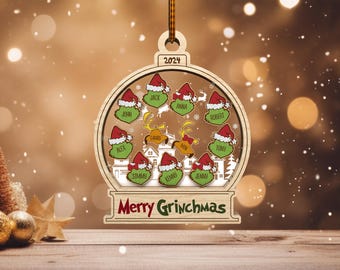 Personalized Cartoon Ornament svg, Custom Cartoon Family Christmas Ornament svg, 4D Shaker ornament svg, Laser cut files,Glowforge svg files