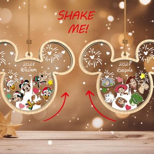 Personalized Cartoon Characters Family Ornament svg, Cartoon Family Ornament svg, 4D Shaker ornament svg,Laser cut files,Glowforge svg files