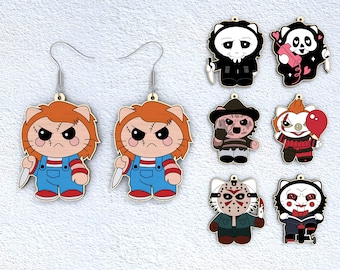 Horror Cat Earring svg bundle, Horror Characters Earring Svg,Halloween Earring Svg, Horror Earring svg, Laser cut files, Glowforge svg files