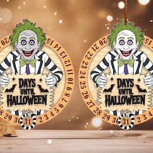 Horror Movie Countdown Calendar svg, Happy Halloween svg, Days Until Halloween Countdown ornament Laser cut files, Glowforge svg files