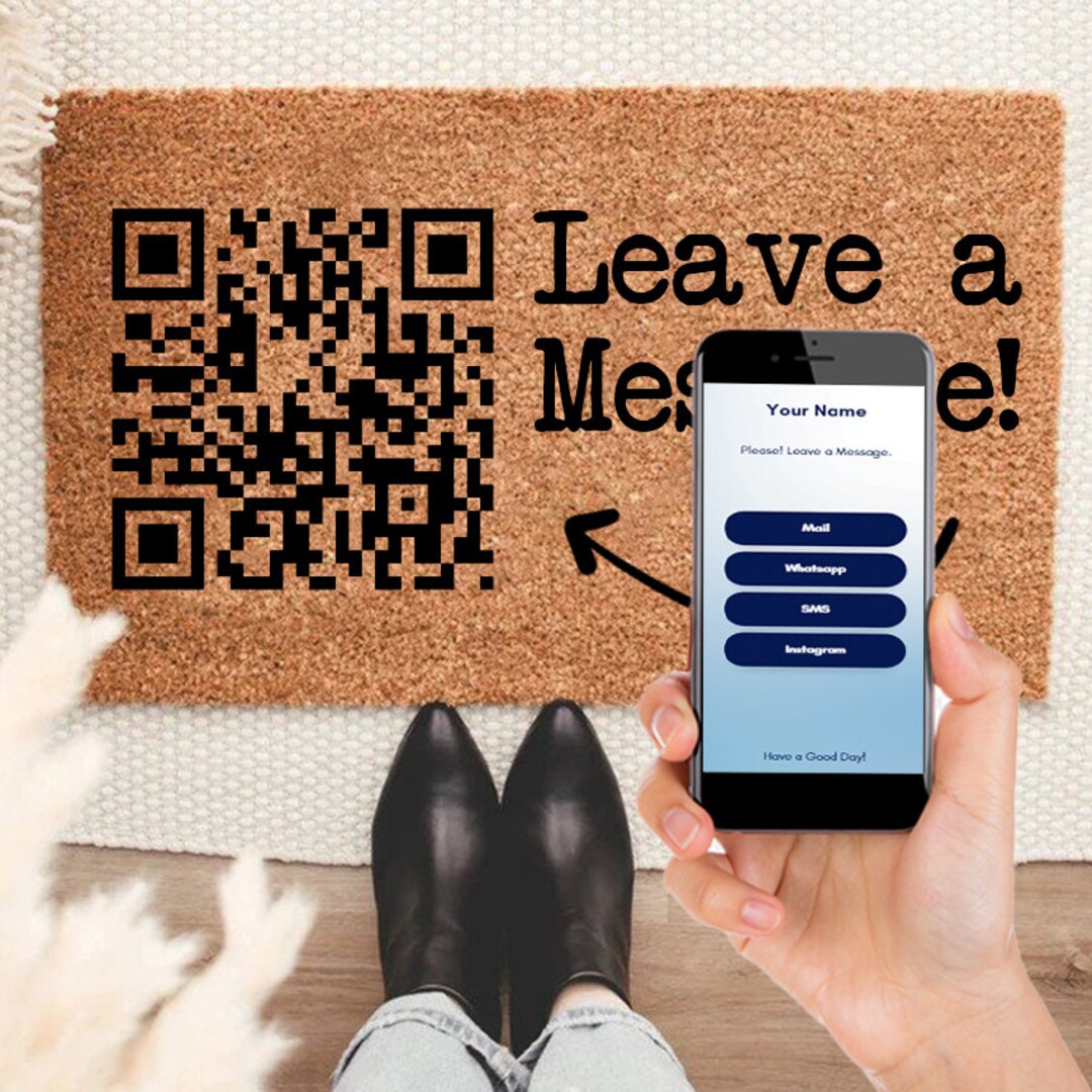 QR Code Doormat A With a QR Code Hosting All Your Contact