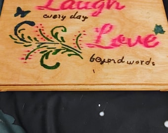 Custom-made live laugh and love wall plaque decor