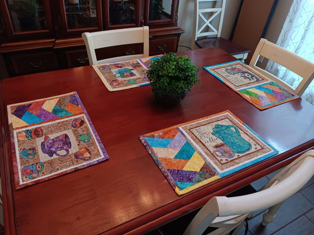 Coffee Themed Placemats Set of 4 Etsy
