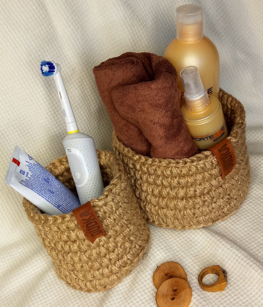 Jute Bathroom Set - Etsy