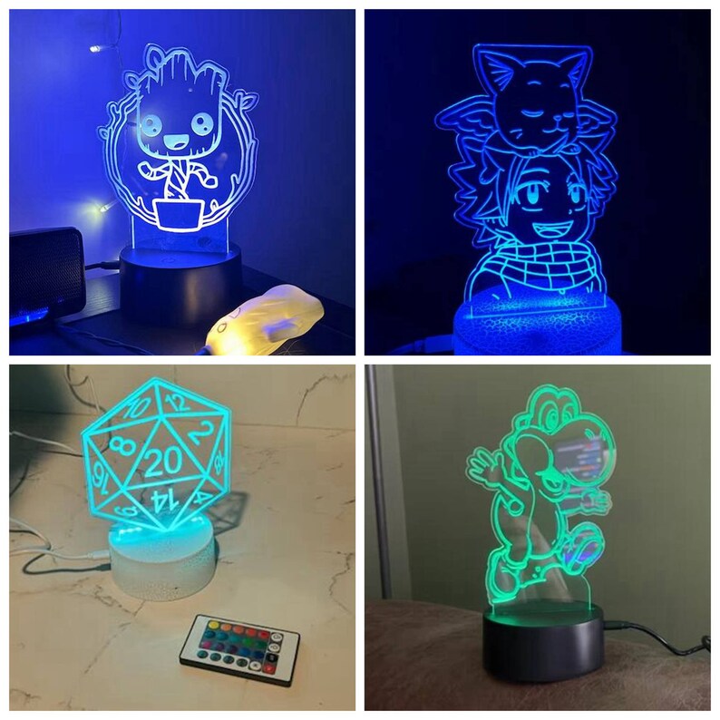Custom Dnd Dice Night Lights Fantasy Decor Gaming Room Etsy